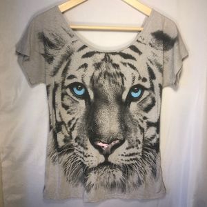 Copper Key Gray and Black Tiger Strappy Top